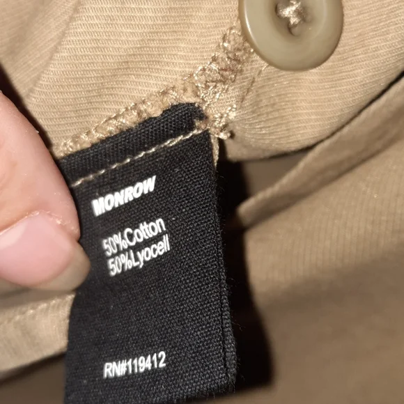 MONROW Utility Jumpsuit Revolve Olive Green Khaki Zip-Up Ankle Jogger Style M - Picture 6 of 10